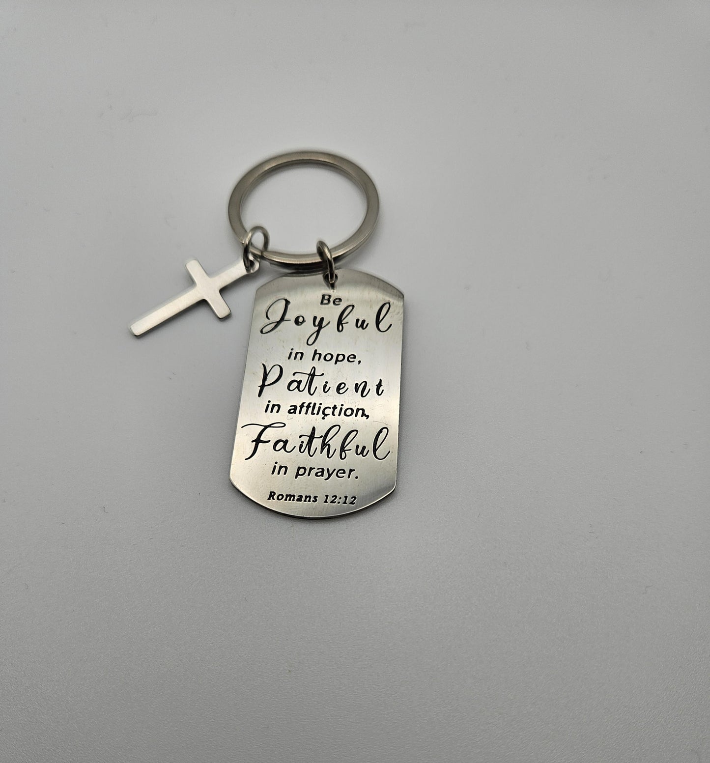 Christian Bible Verse Metal Keychain