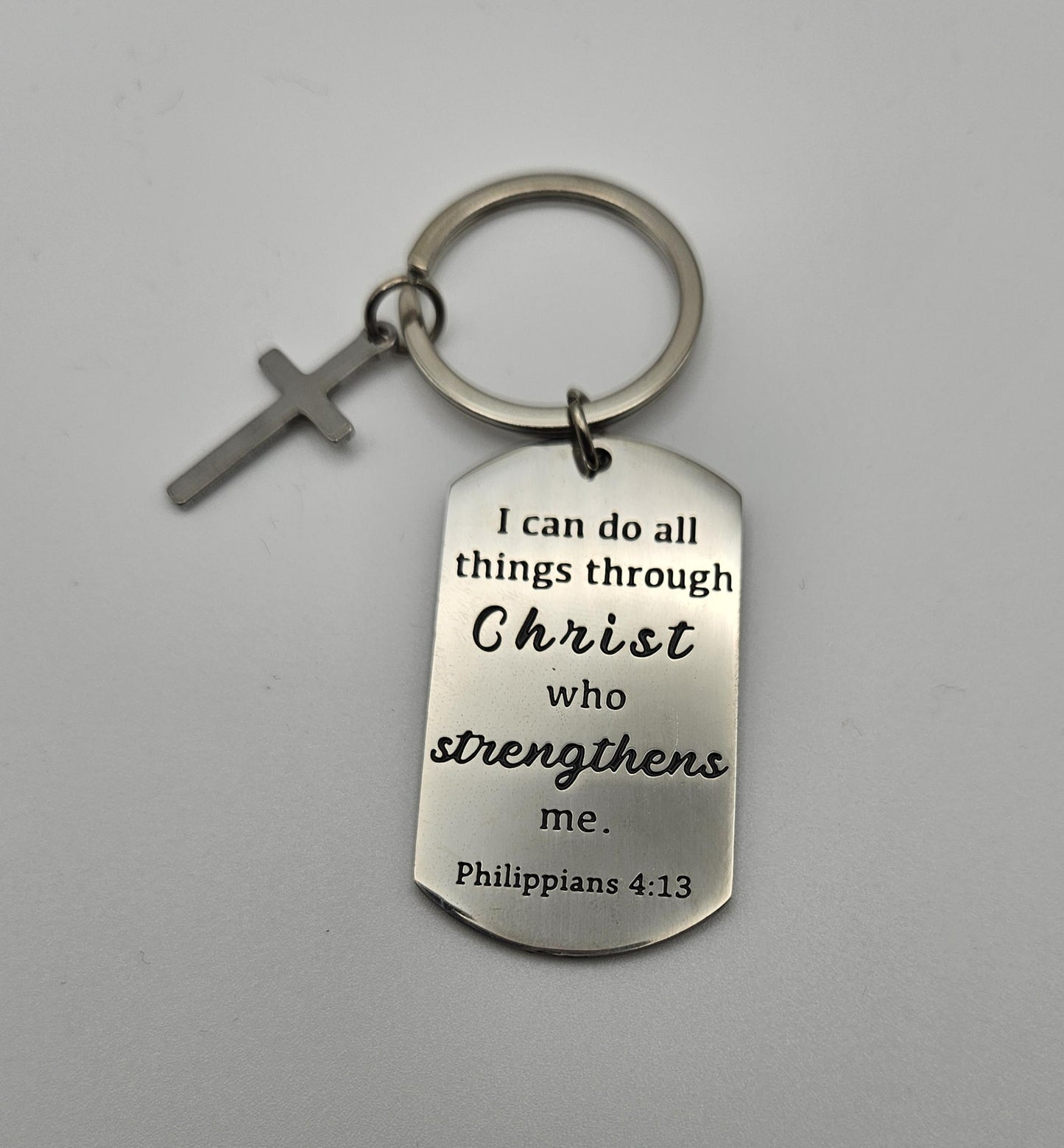 Christian Bible Verse Metal Keychain