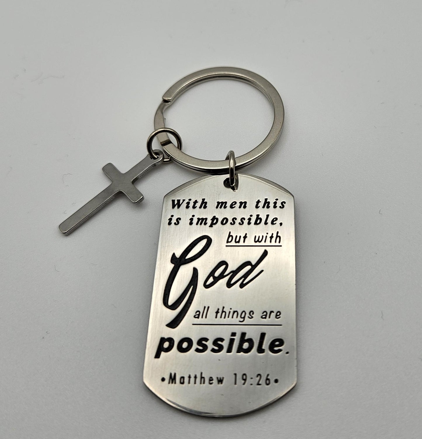 Christian Bible Verse Metal Keychain