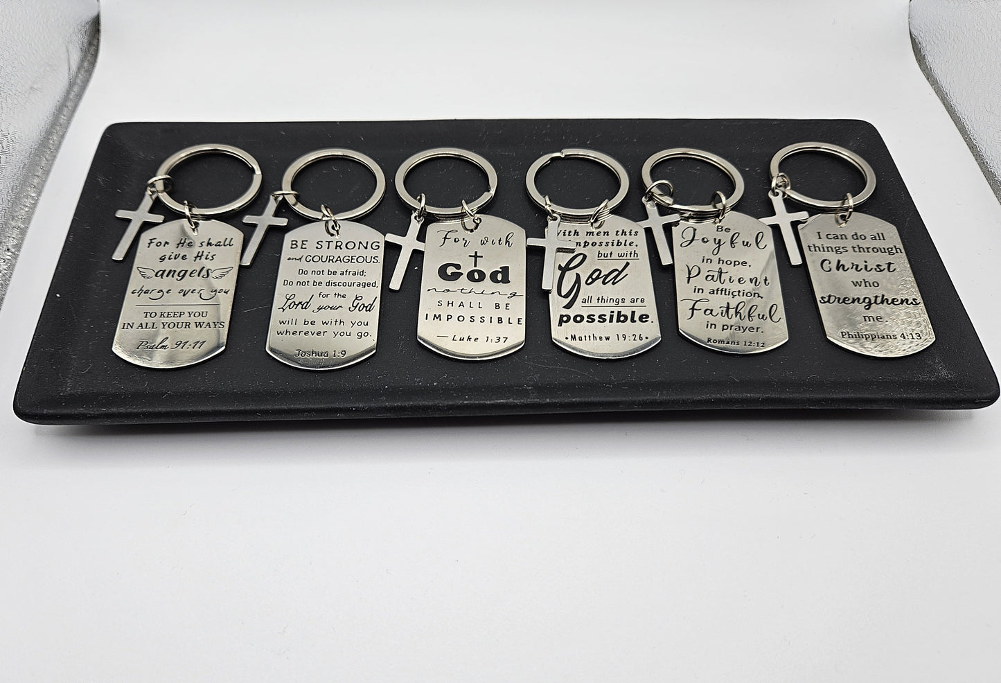 Christian Bible Verse Metal Keychain