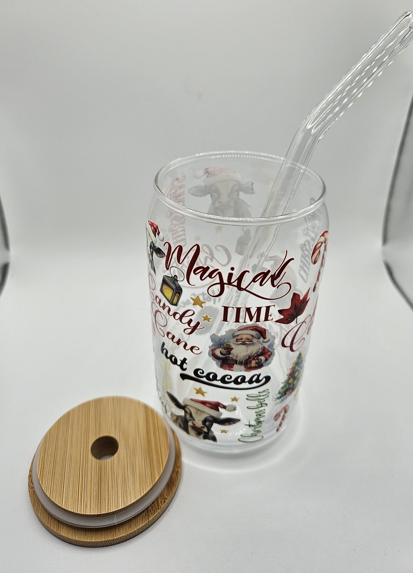 Classic Christmas 16 OZ Glass Cup