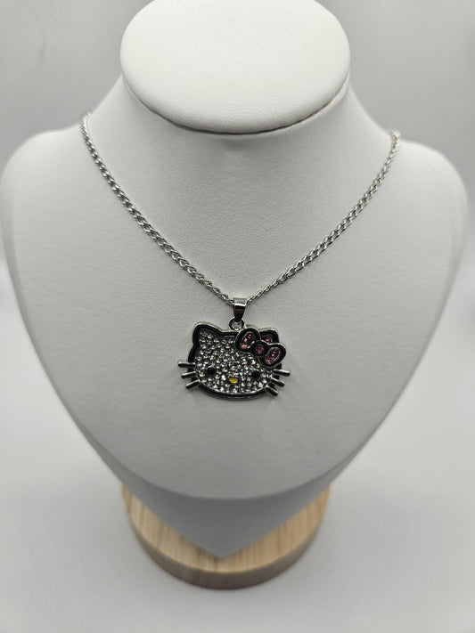 Hello Kitty Face Pendant Necklace