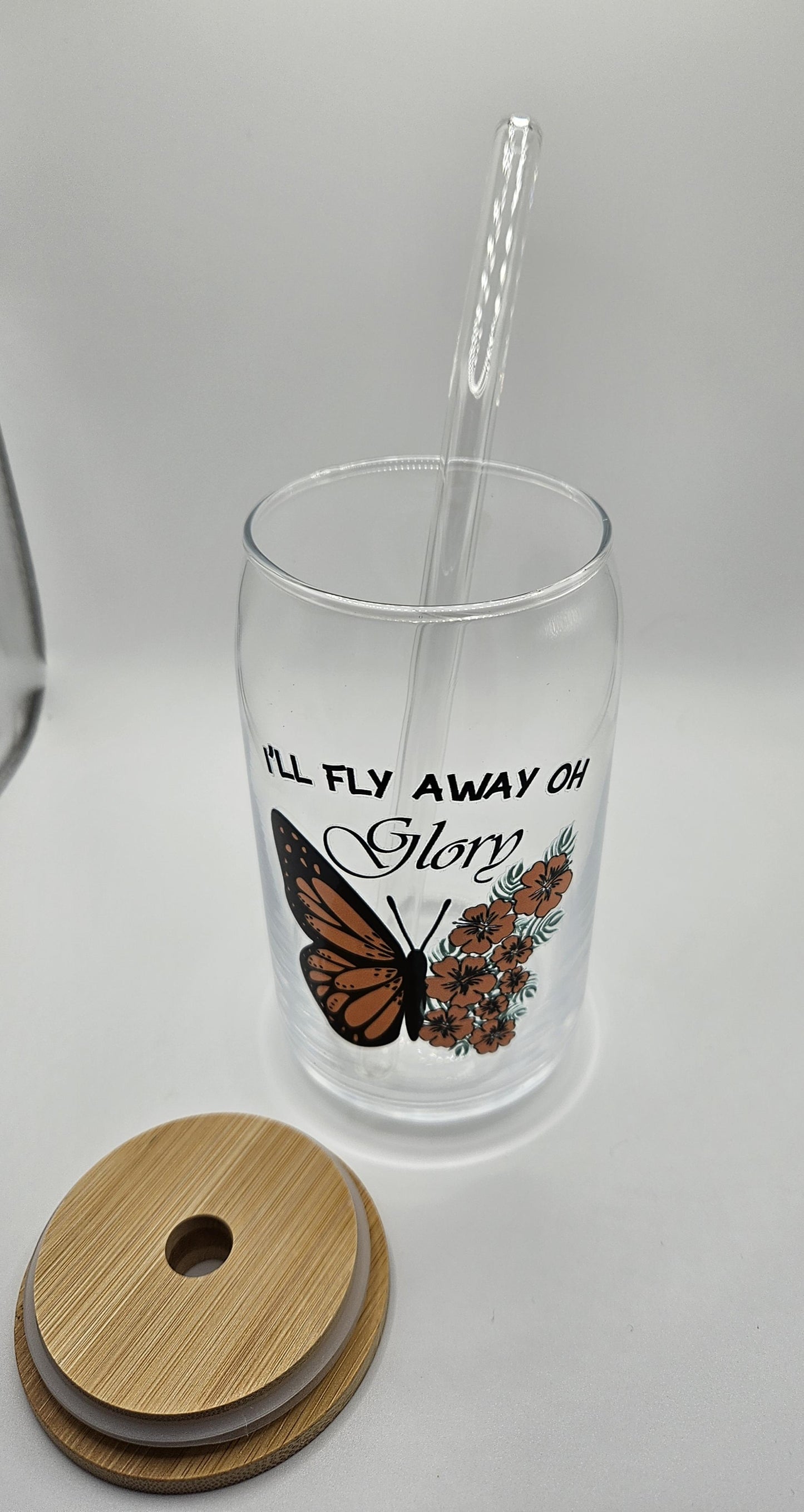 I'll Fly Away Oh Glory 16 OZ Glass Cup